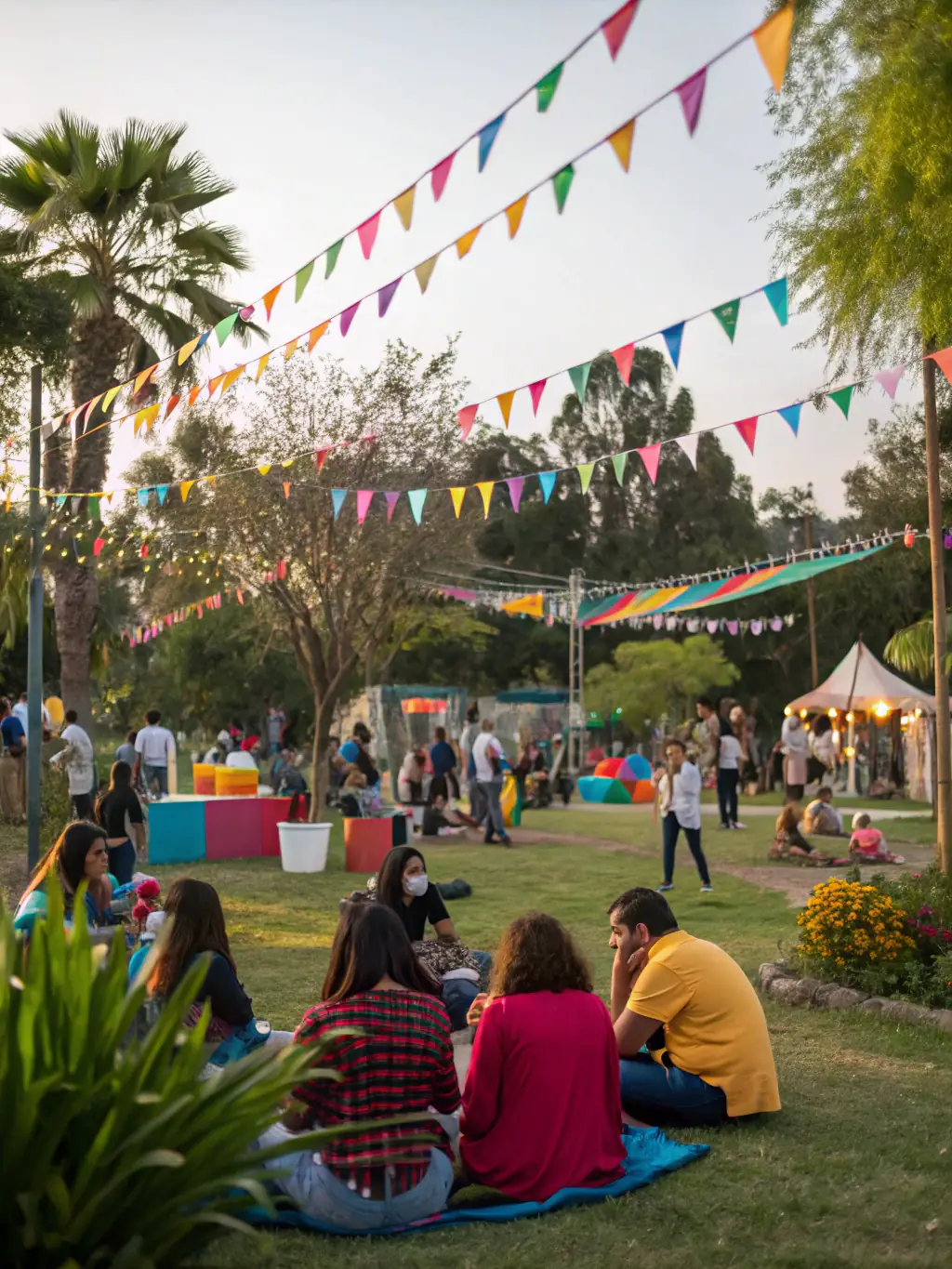 A scene from a NOTRE DRAG DE CAEN community outreach event, featuring a drag artist interacting with children and families, creating a fun and engaging atmosphere.
